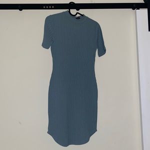 Cute summer spring dusty blue short sleeve dress